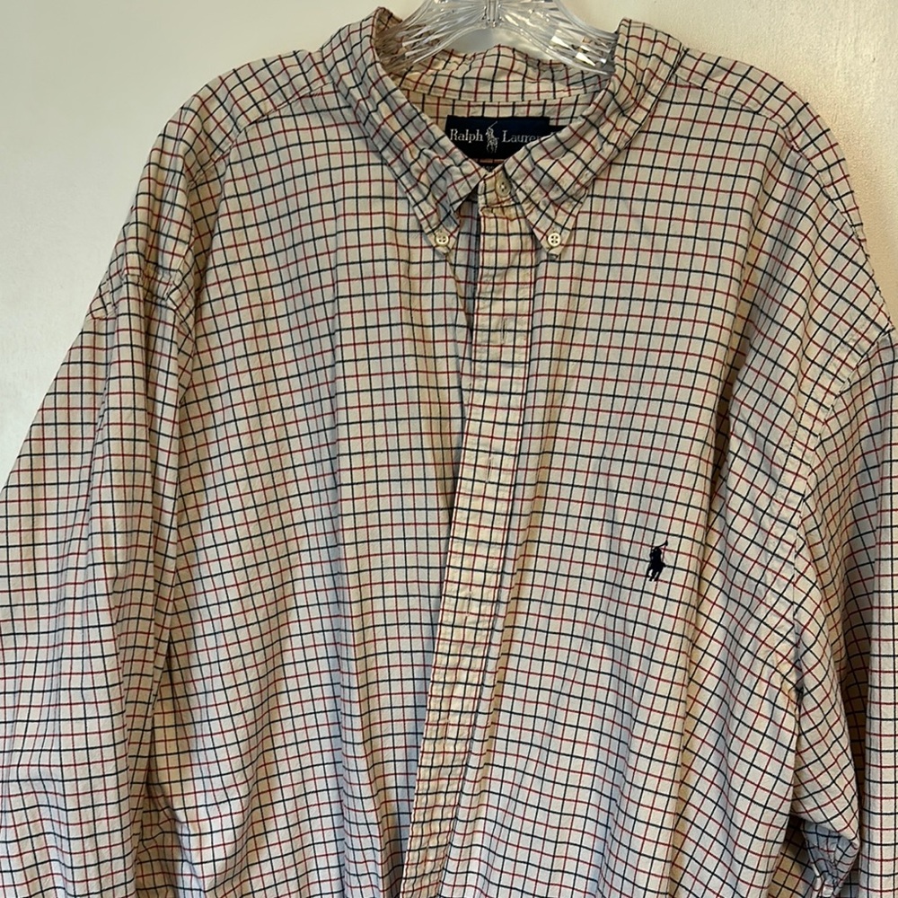 Ralph Lauren Blue and Red Casual Button Down Shirt